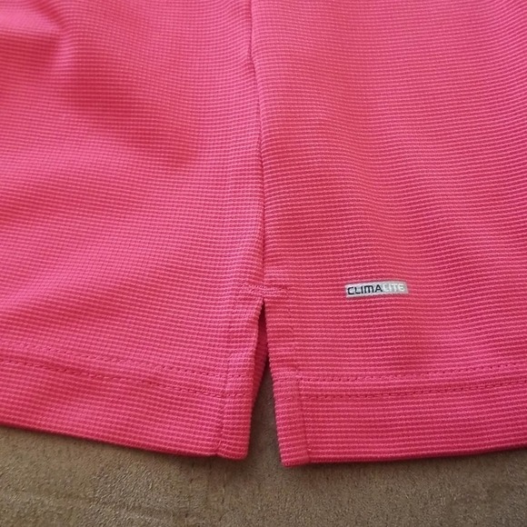 Adidas L golf top short sleeve polo button collared embroidered logo Climalite - Picture 5 of 11